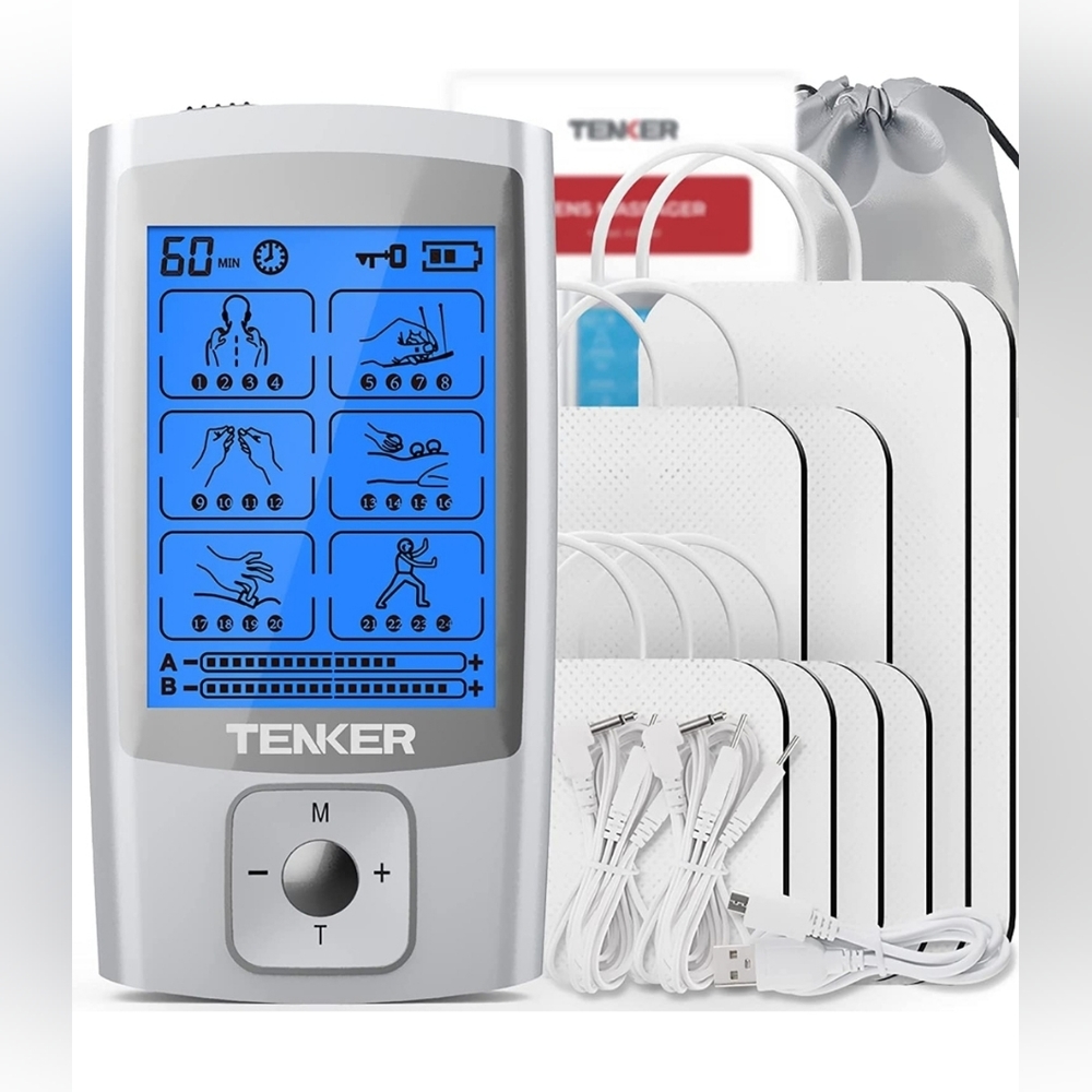 TENKER EMS TENS Unit Muscle Stimulator, 24 Modes Dual Channel